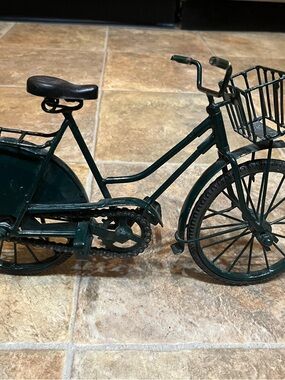 Vintage - Miniature-Green Metal Bicycle- Replica 14”Wx9”H